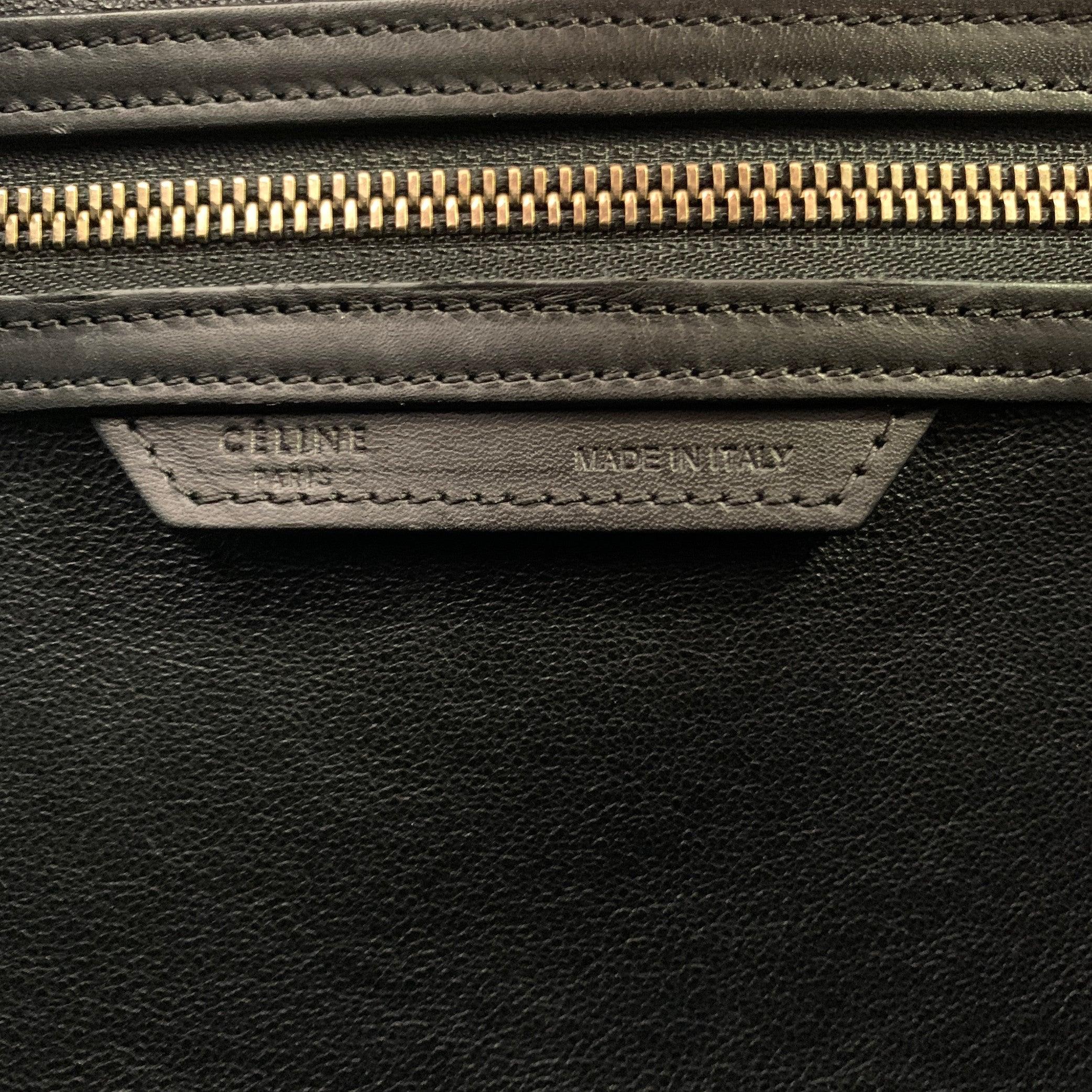 CELINE Brown Taupe Color Block Leather Tote Handbag For Sale 3