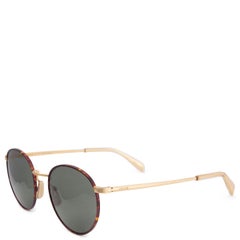 CELINE Braune Schildpatt FRAME 06 Runde Sonnenbrille CL40100U