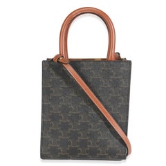 Celine Brown Triomphe Canvas  Mini Vertical Cabas