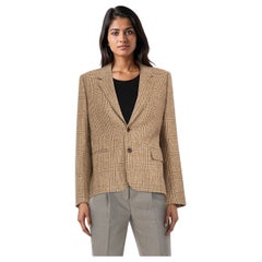Céline Braun Wolle Tweed karierten Blazer Größe XL