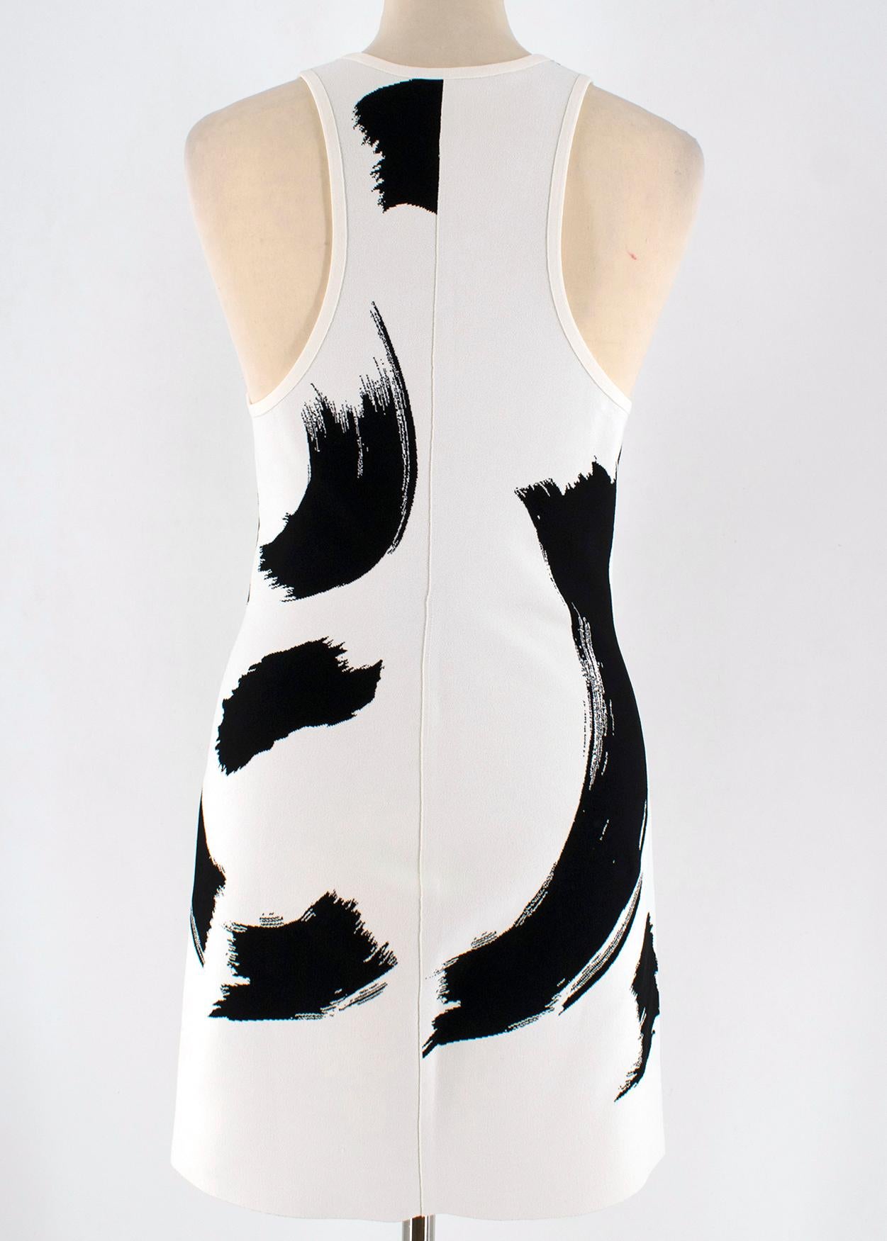 celine pink pattern knit mini dress