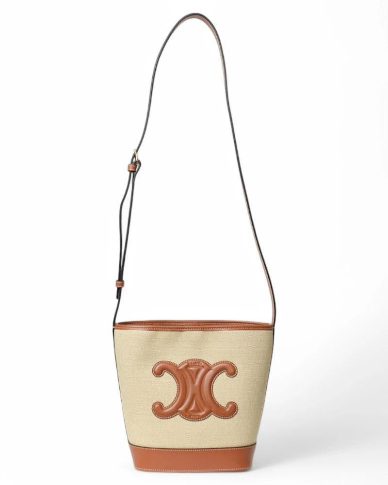 Celine Bucket Cuir Triomphe Small Canvas Leather 7