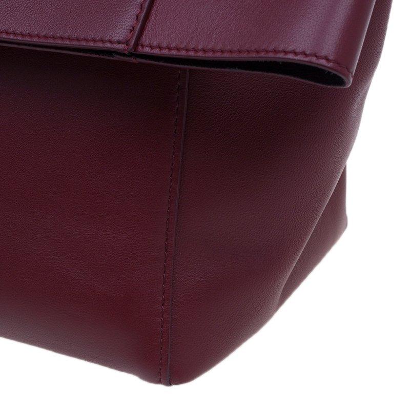 Celine Burgundy Calfskin Leather Large Folded Clutch 6