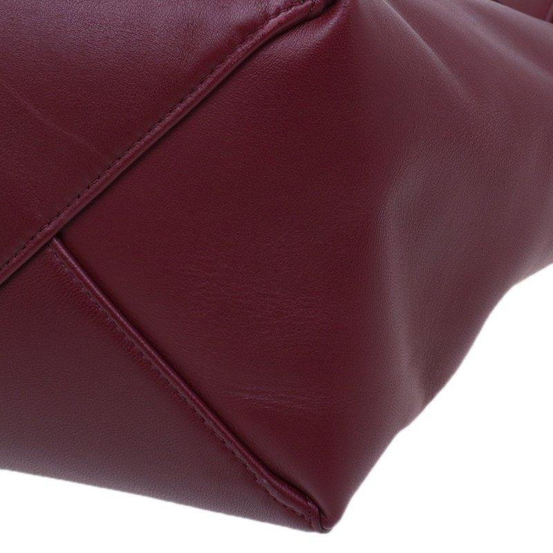Celine Burgundy Calfskin Leather Large Folded Clutch 6