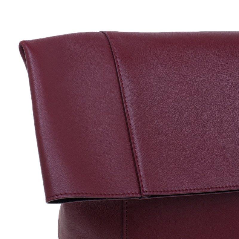 Celine Burgundy Calfskin Leather Large Folded Clutch 7