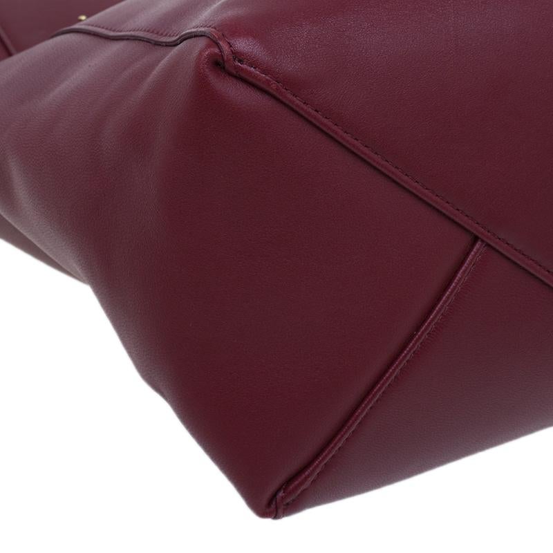 Celine Burgundy Calfskin Leather Large Folded Clutch 7