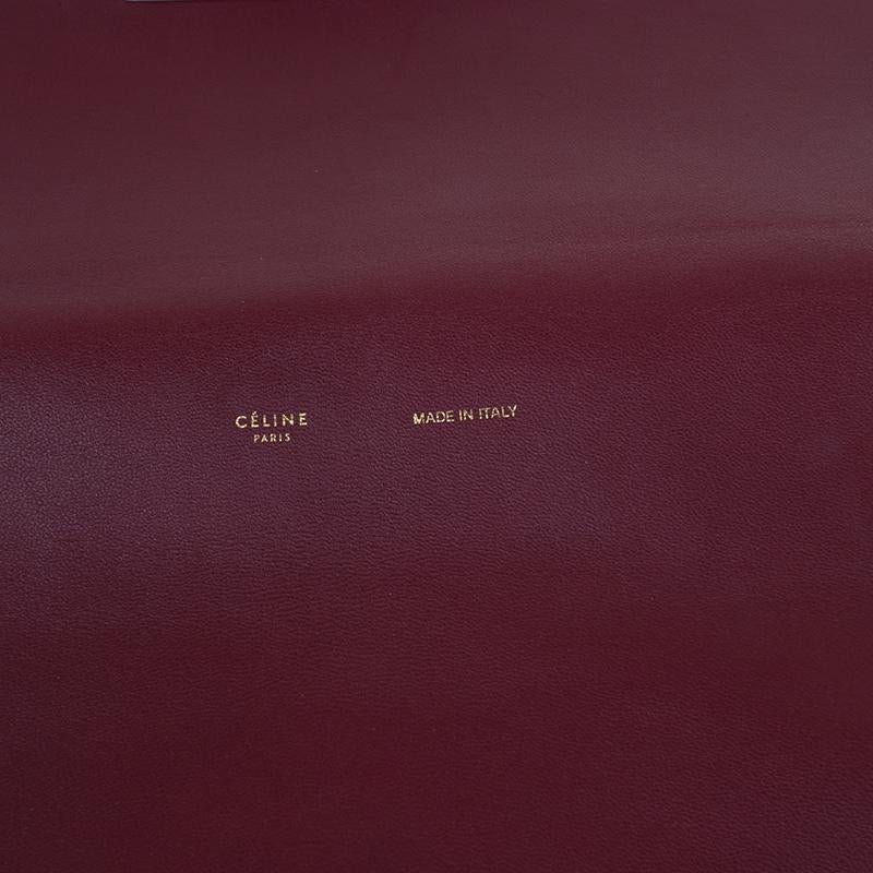 Celine Burgundy Calfskin Leather Large Folded Clutch 9