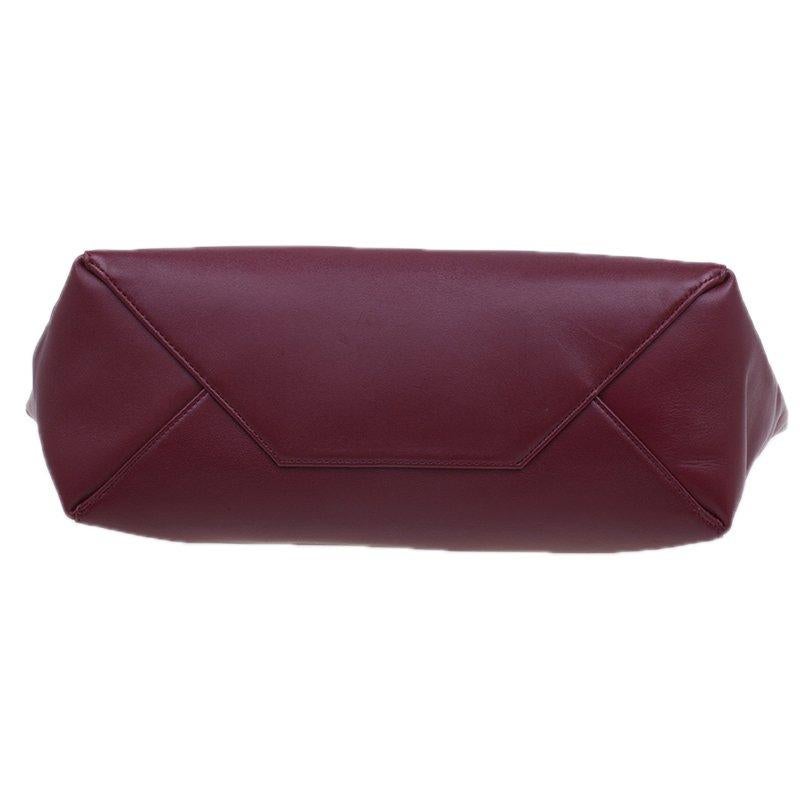 Women's Celine Burgundy Calfskin Leather Large Folded Clutch