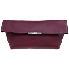 Celine Burgundy Calfskin Leather Large Folded Clutch