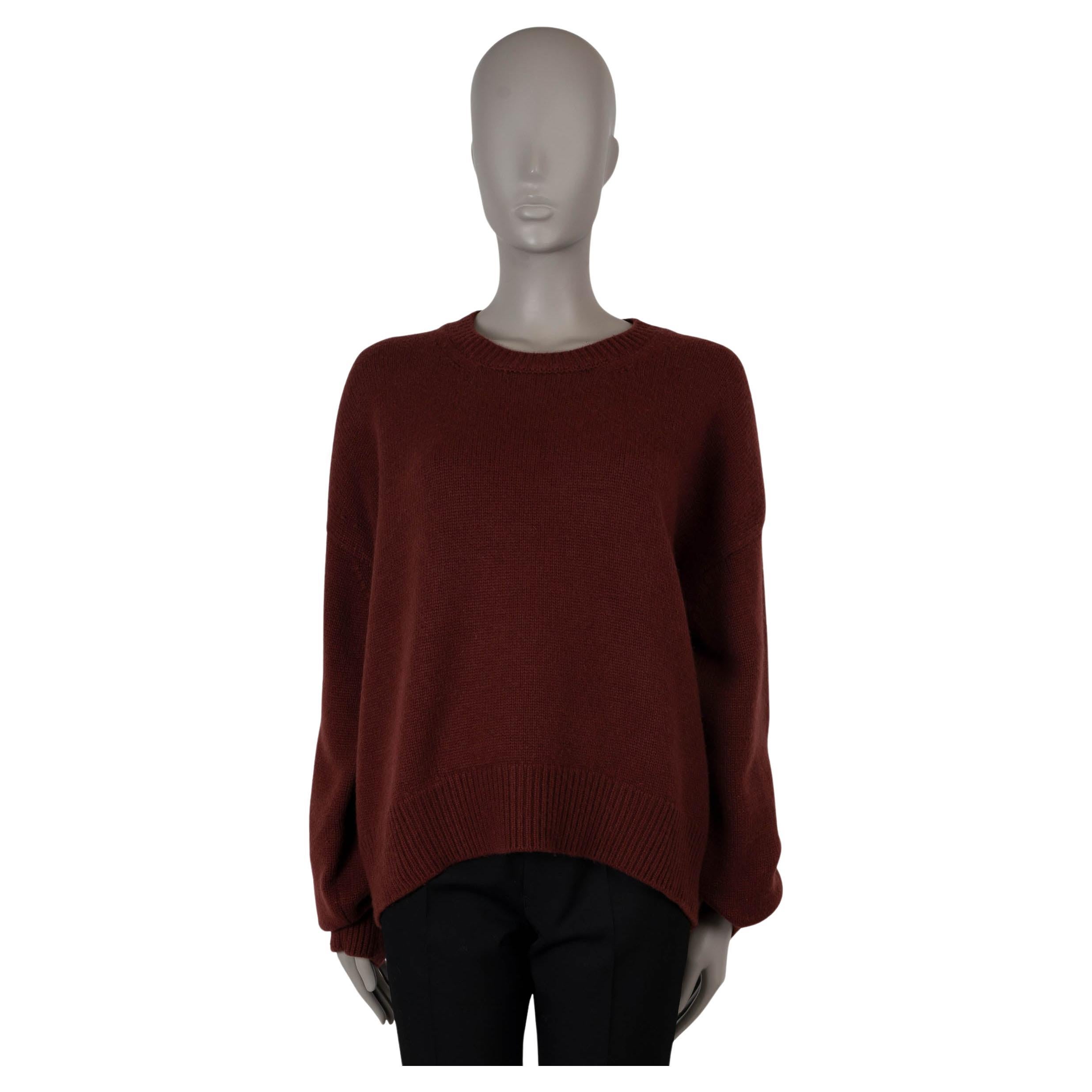 CELINE burgundy cashmere 2018 TECHNO LUX CREWNECK Sweater L For Sale