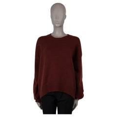 CELINE Burgunderfarbener Kaschmirpullover 2018 TECHNO LUX CREWNECK Pullover L
