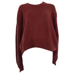 CELINE burgundy cashmere blend Crewneck Sweater S