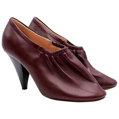 Celine Burgundy Elasticated Cone Heel Pumps SIZE 35.5