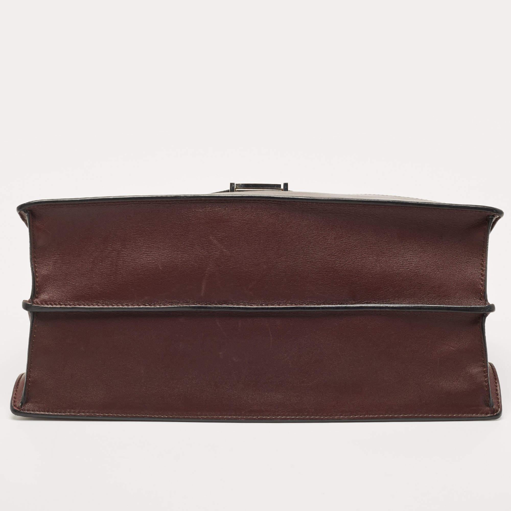 Celine Burgundy Leather and Suede Medium Diamond Shoulder Bag 11