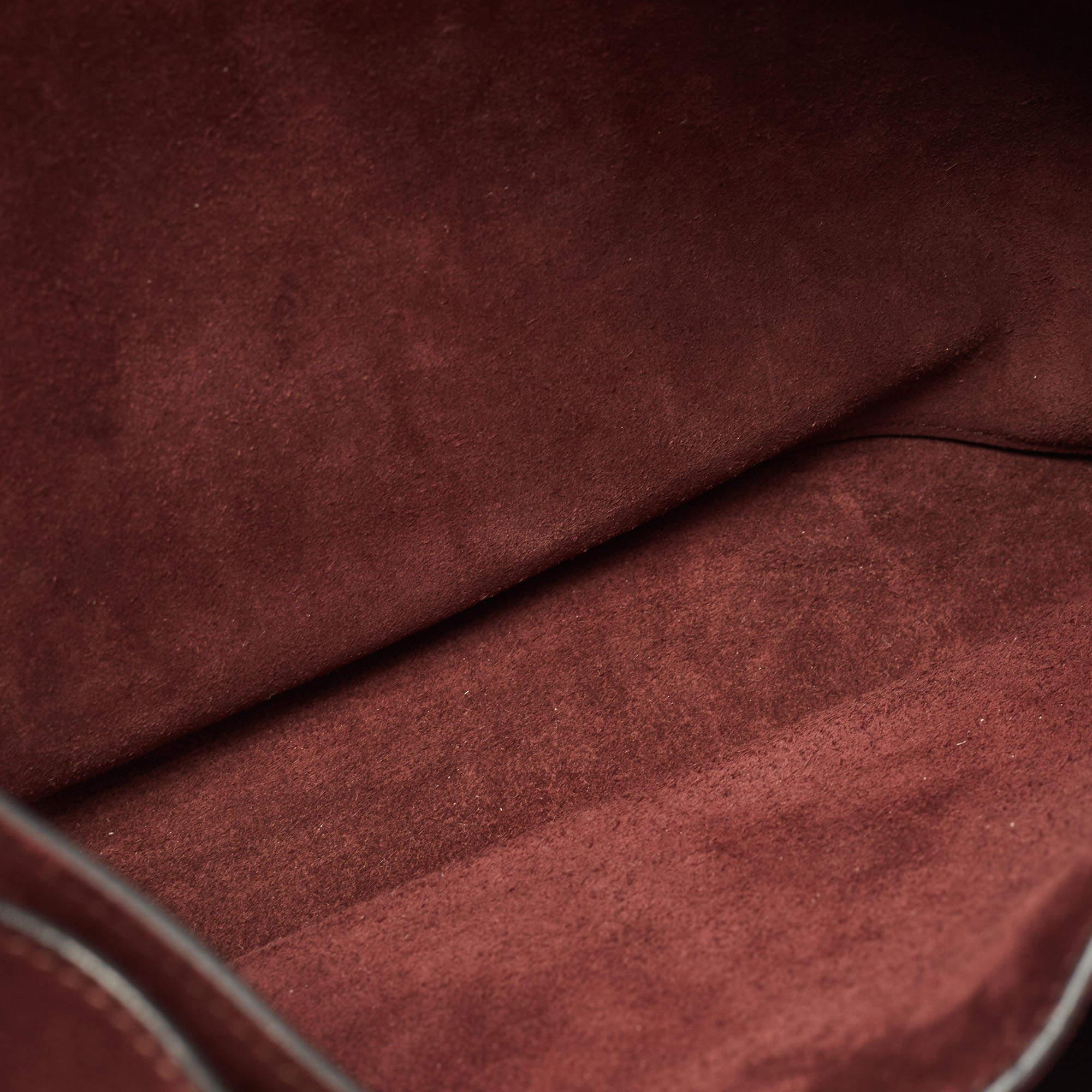 Celine Burgundy Leather and Suede Medium Diamond Shoulder Bag 2