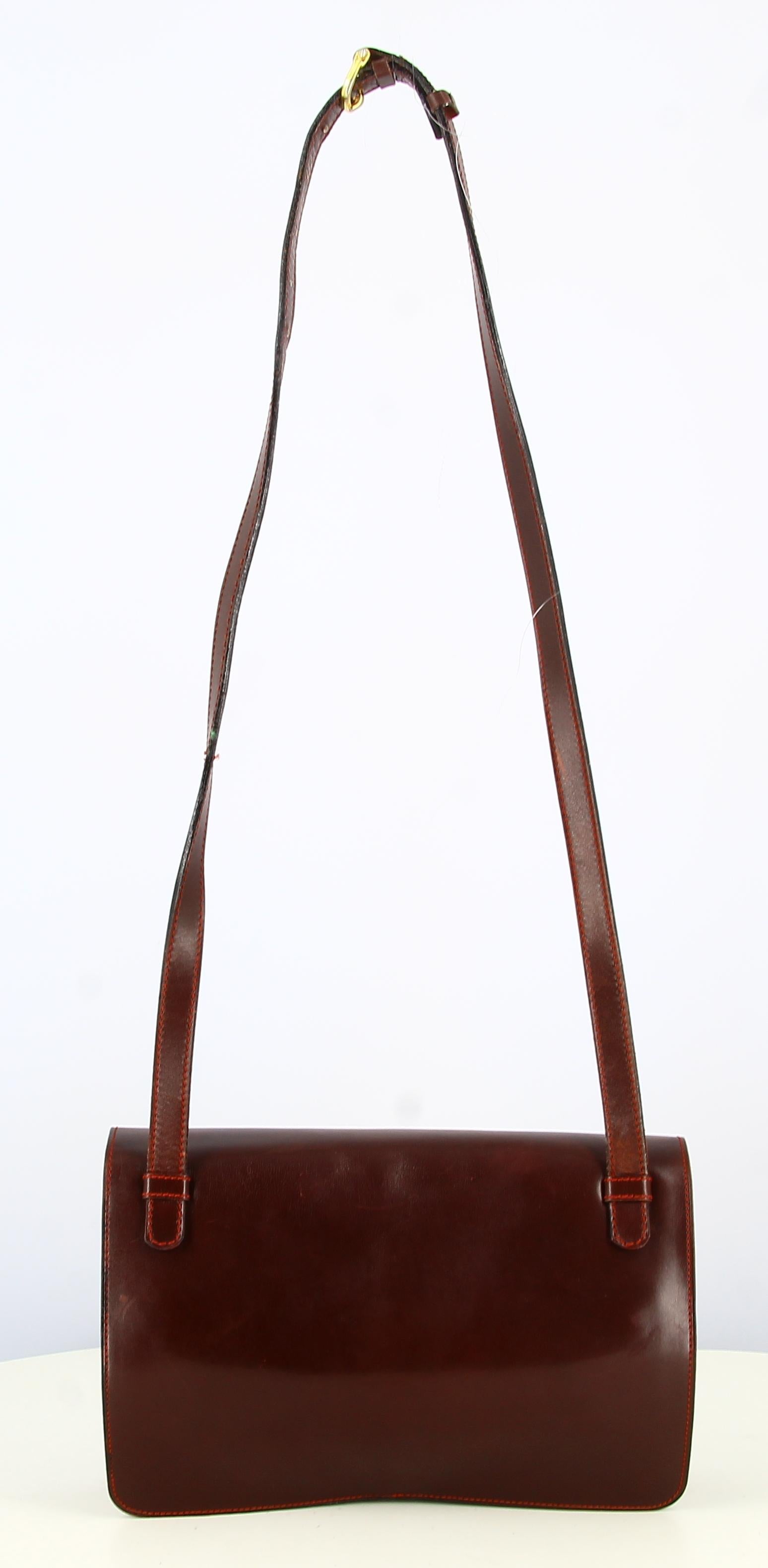 Céline Burgundy Leather Handbag  1