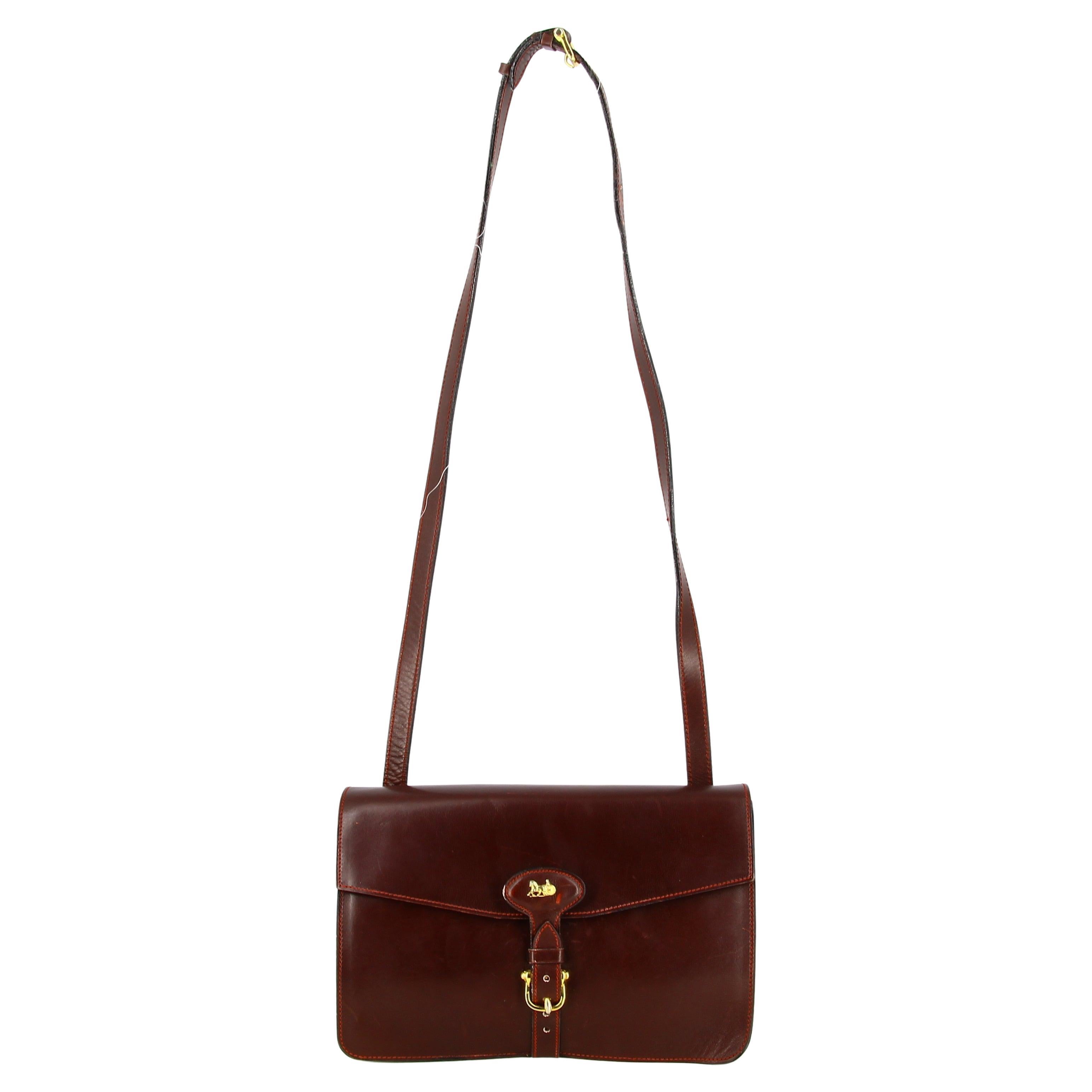 Céline Burgundy Leather Handbag 