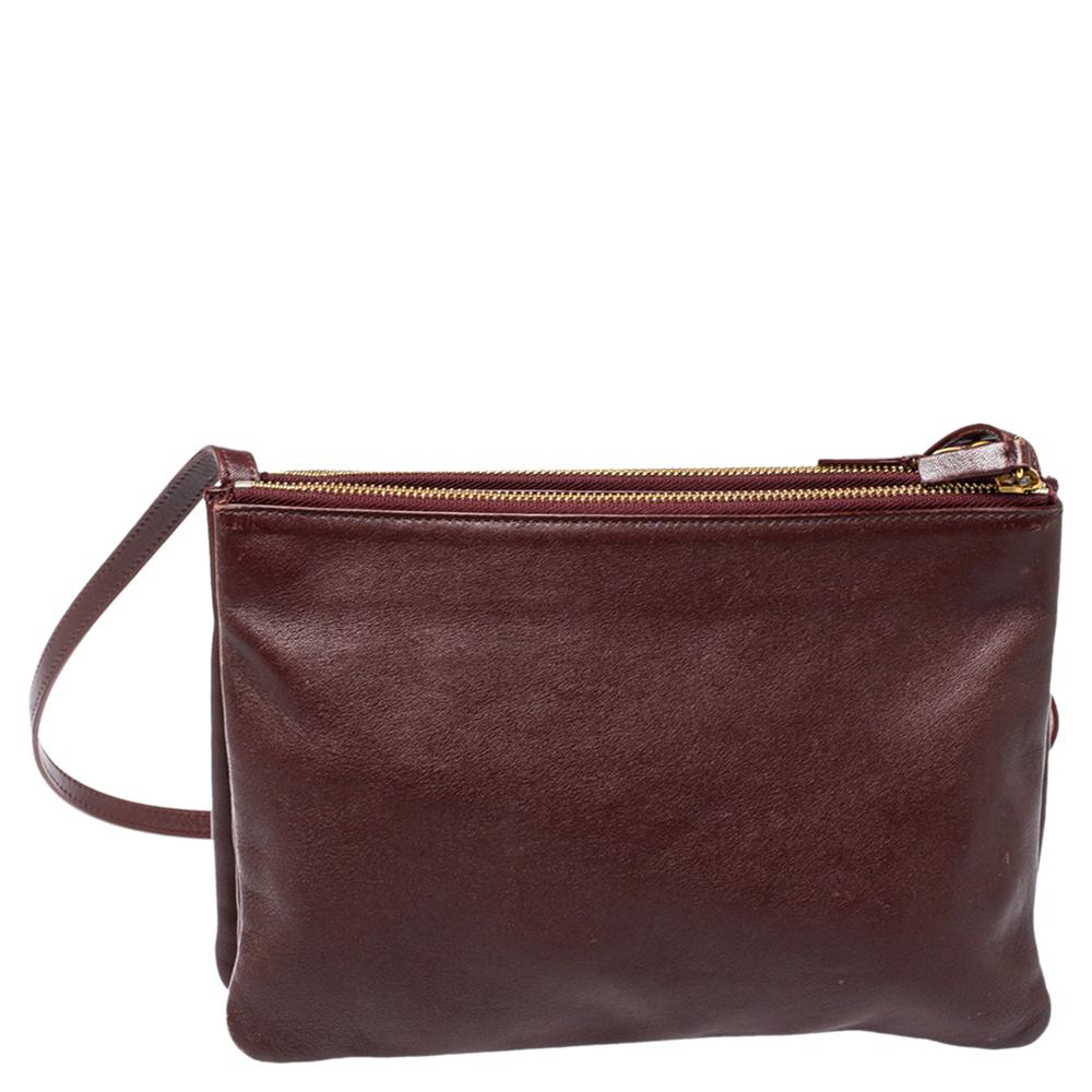 celine trio bag burgundy