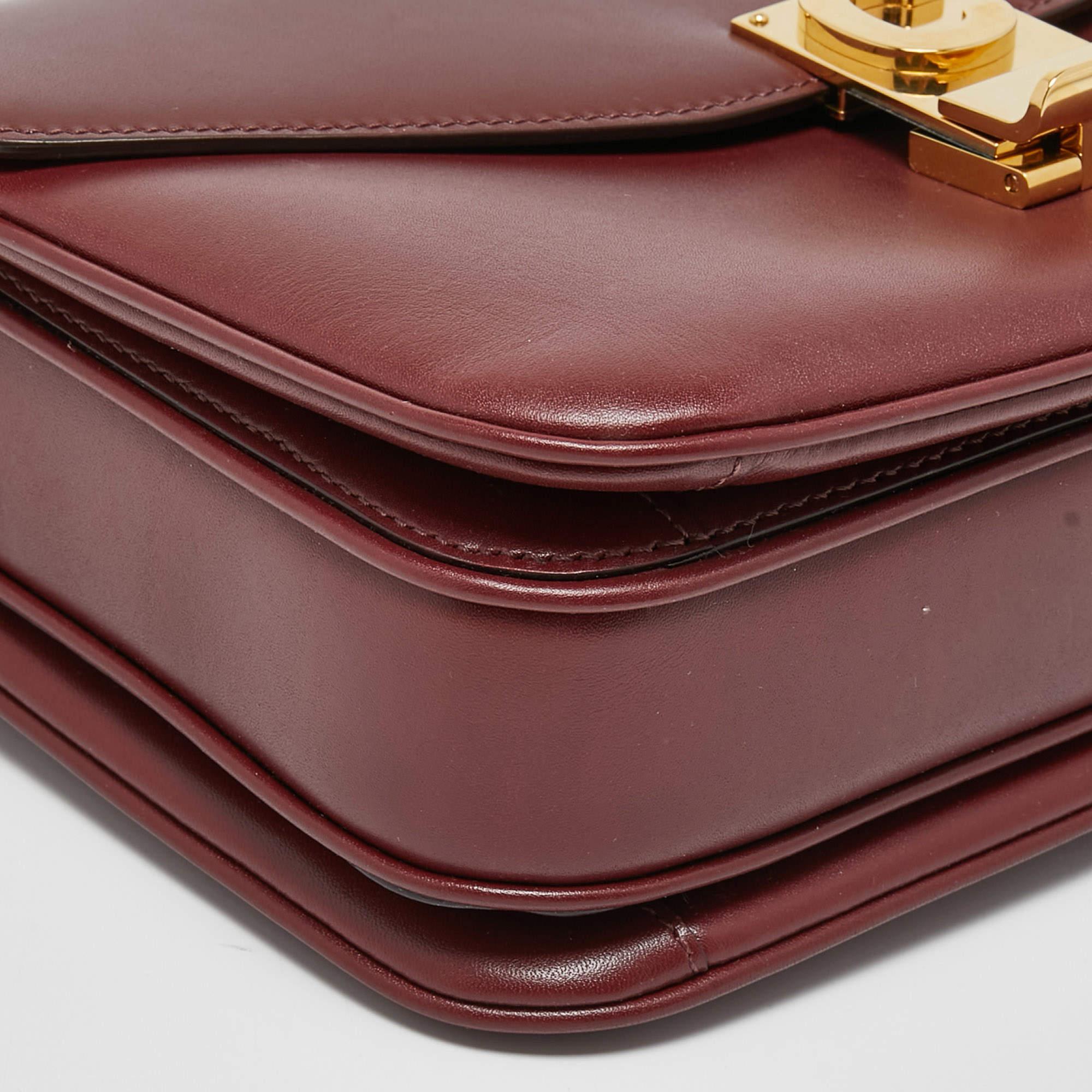 Celine Burgundy Leather Medium C Shoulder Bag 7