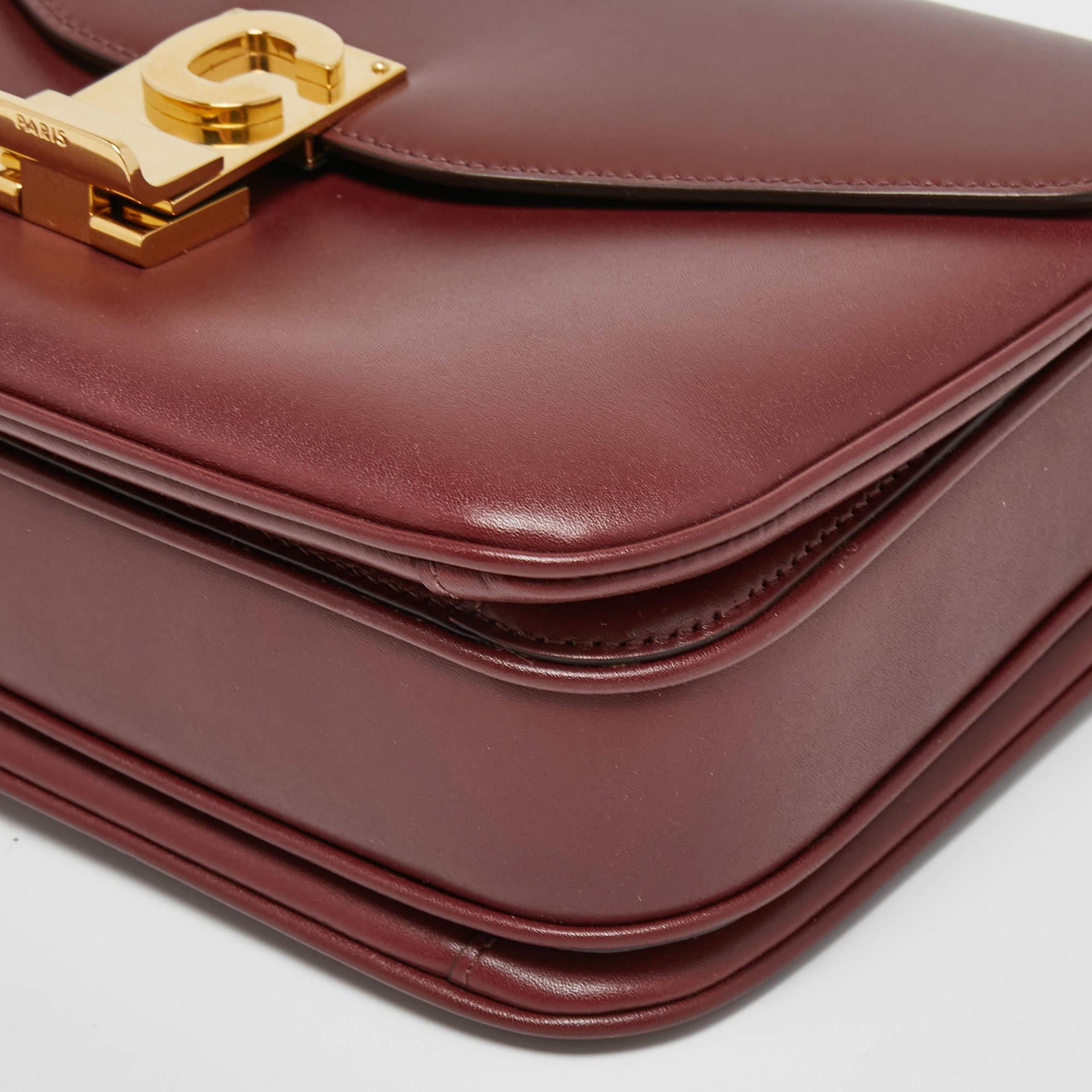 Celine Burgundy Leather Medium C Shoulder Bag 8
