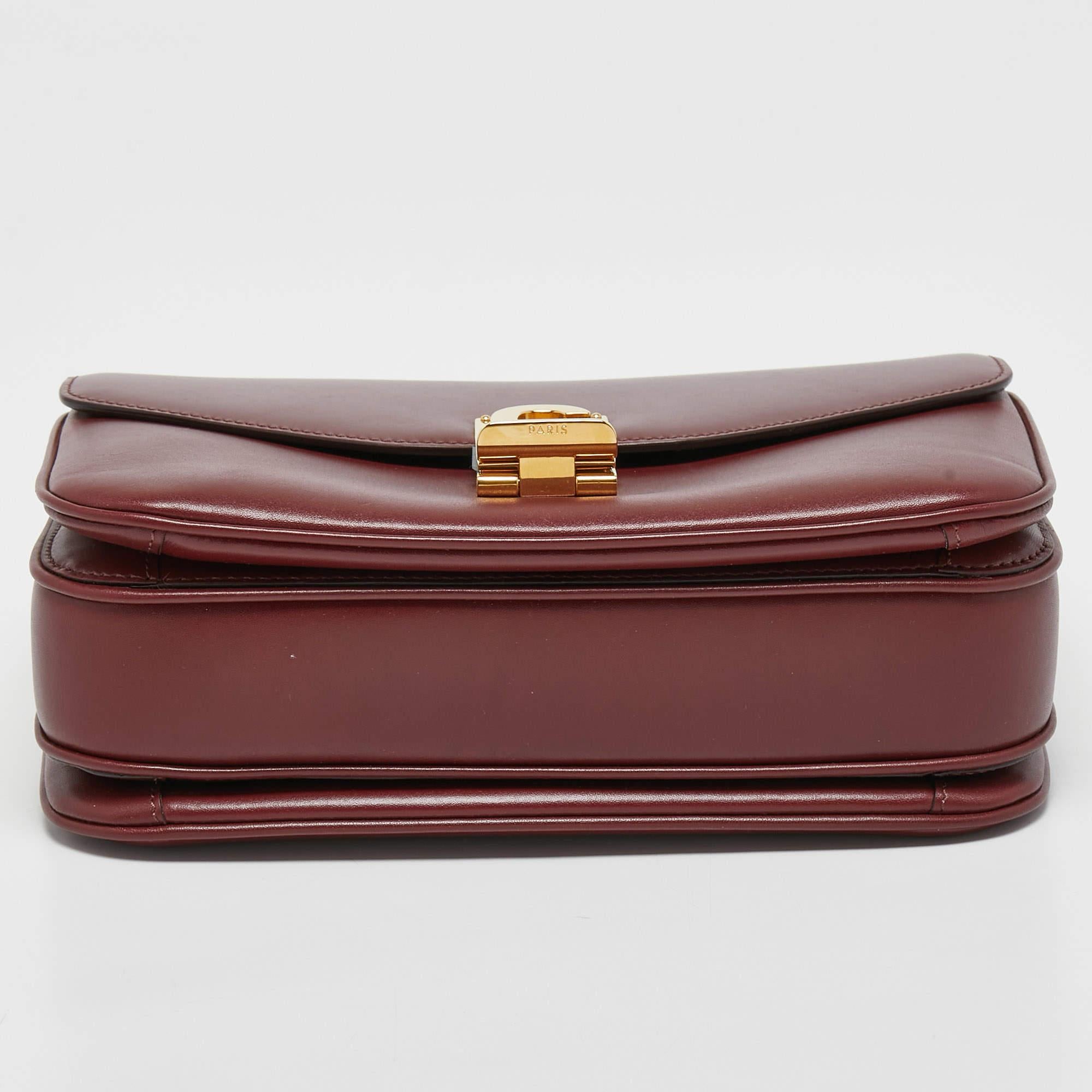 Celine Burgundy Leather Medium C Shoulder Bag 2