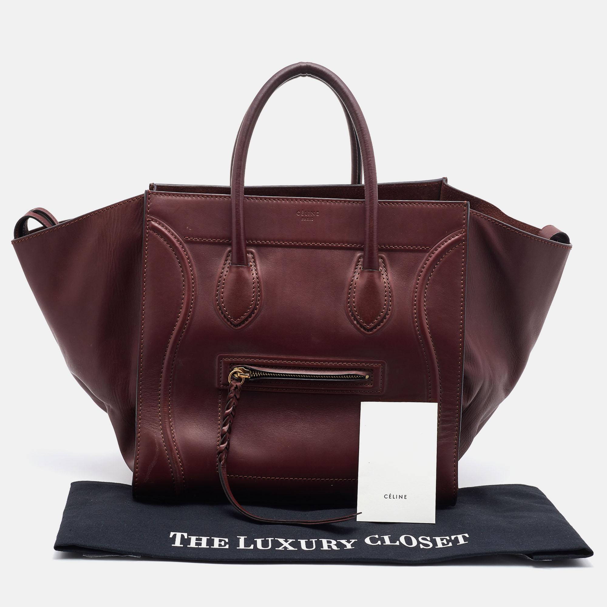 Celine Burgundy Leather Medium Phantom Luggage Tote 8