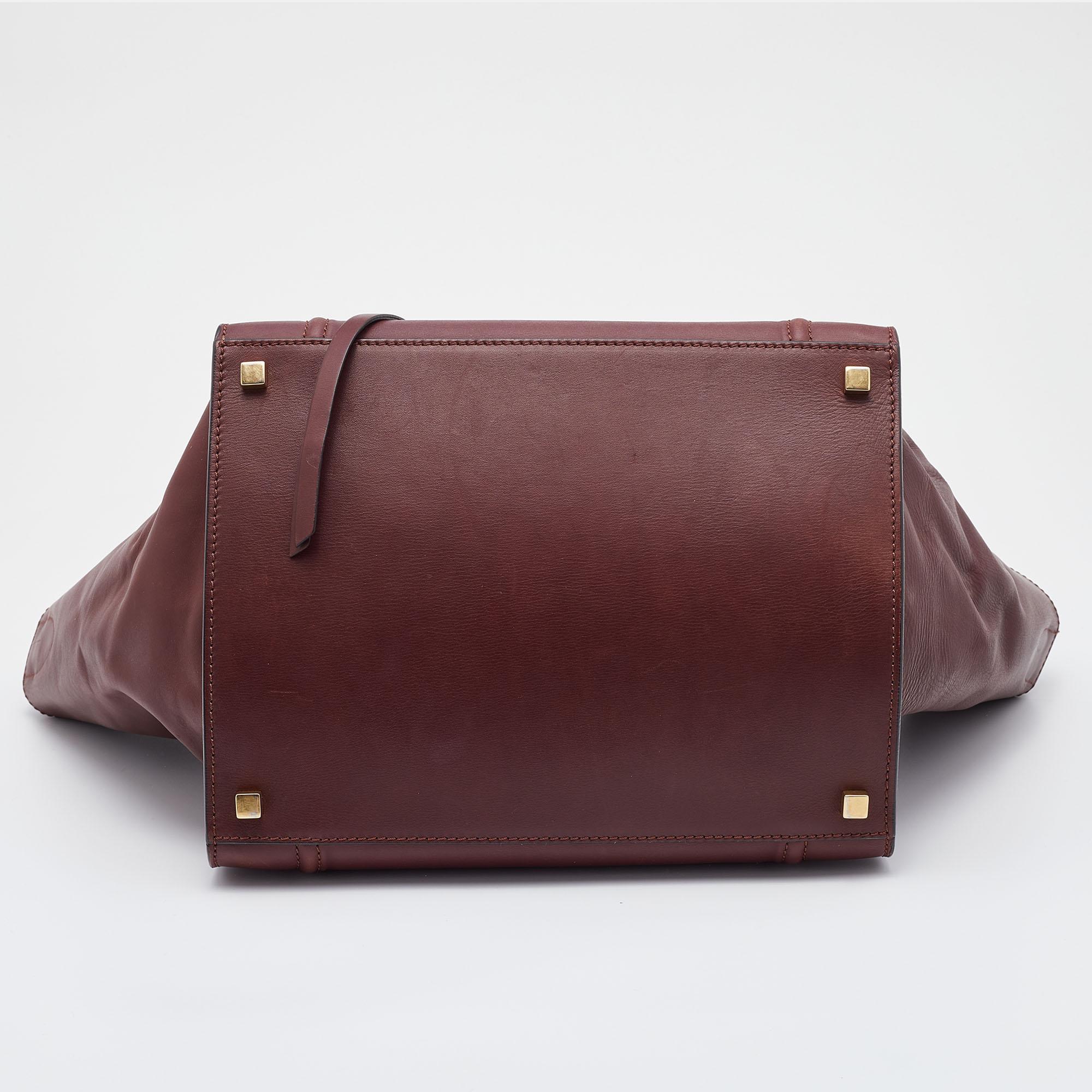 Celine Burgundy Leather Medium Phantom Luggage Tote 2