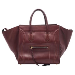 Celine Burgundy Leather Medium Phantom Luggage Tote