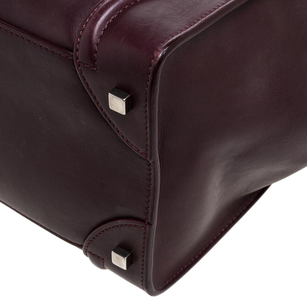 Celine Burgundy Leather Mini Luggage Tote 3