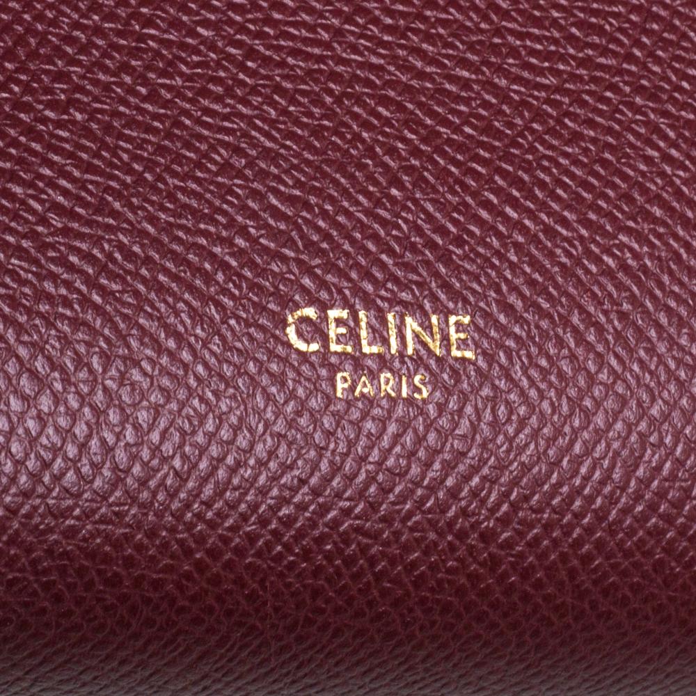 Celine Burgundy Leather Nano Belt Top Handle Bag 4