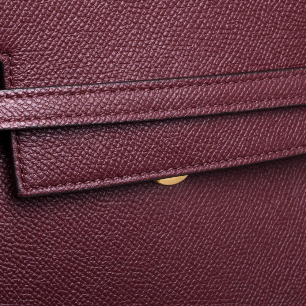 Women's Celine Burgundy Leather Nano Belt Top Handle Bag