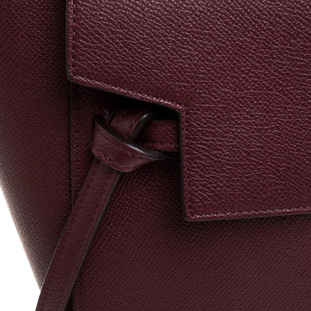 Celine Burgundy Leather Nano Belt Top Handle Bag 2