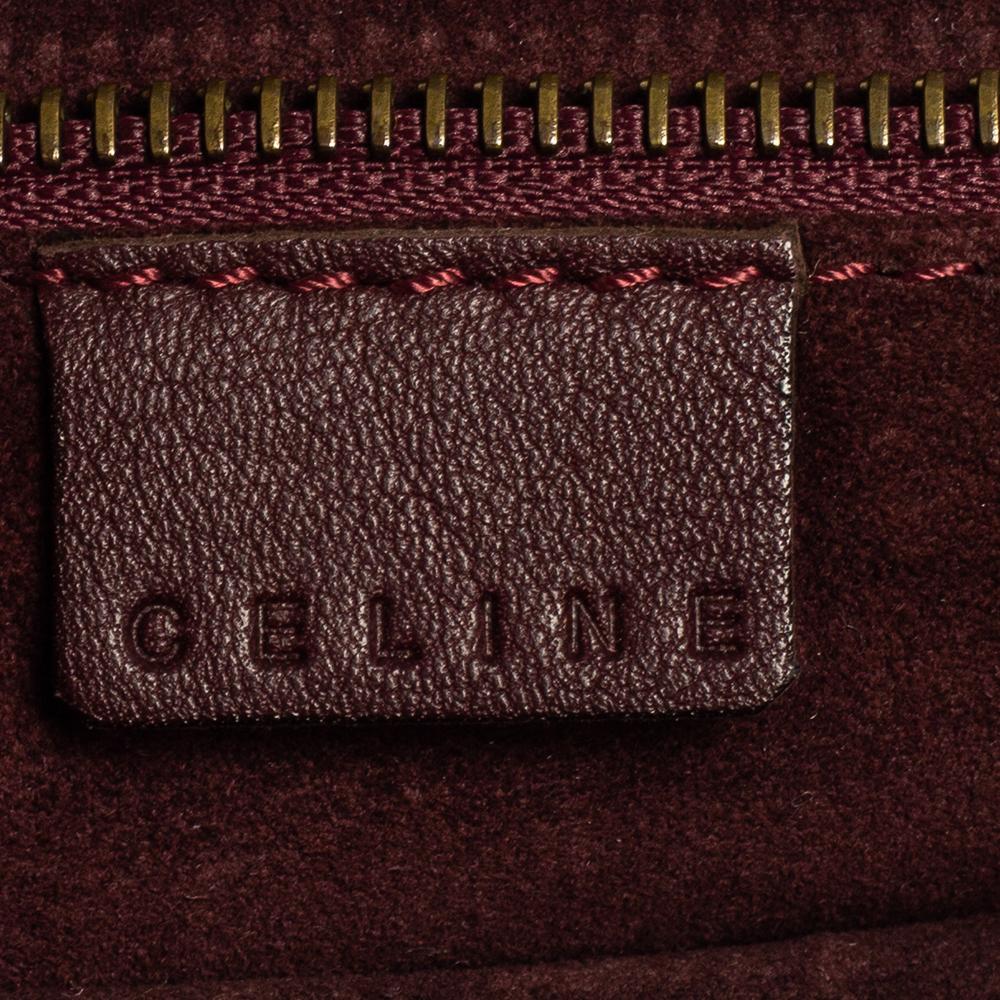 Celine Burgundy Leather Small Buckle Flap Baguette 3