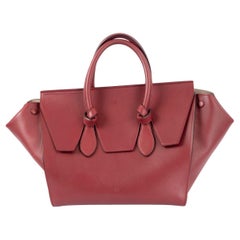 Bolso Tote CELINE SMALL TIE de piel burdeos