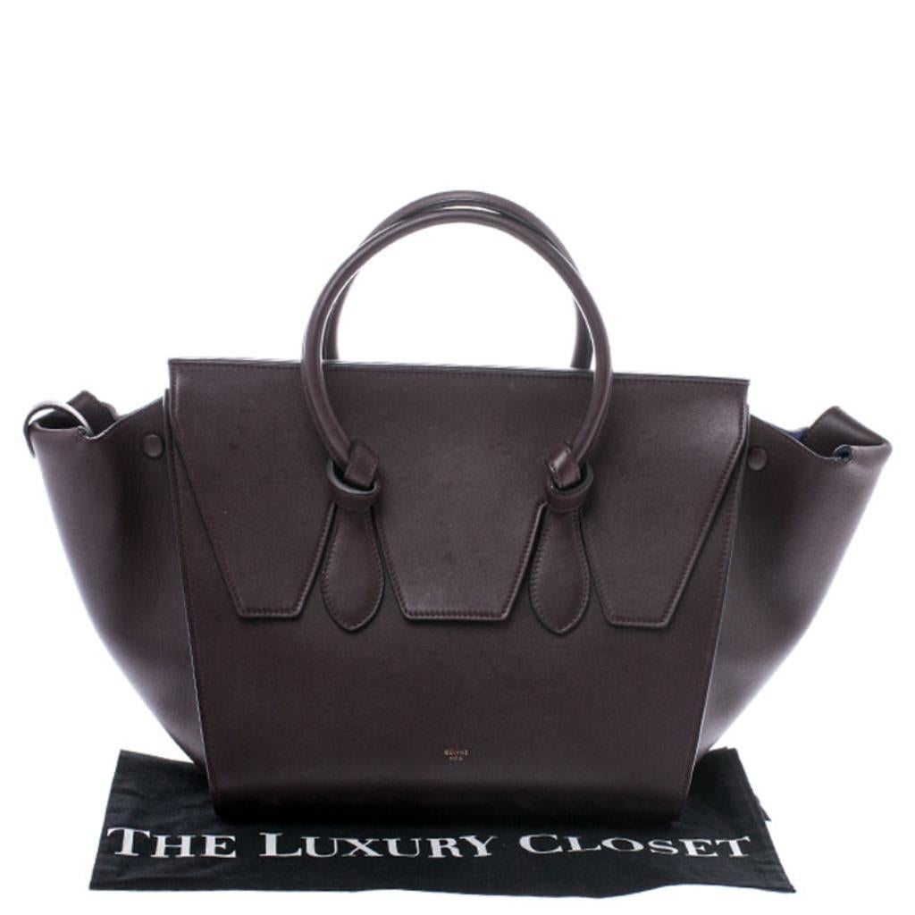 Celine Burgundy Leather Small Tie Tote 7