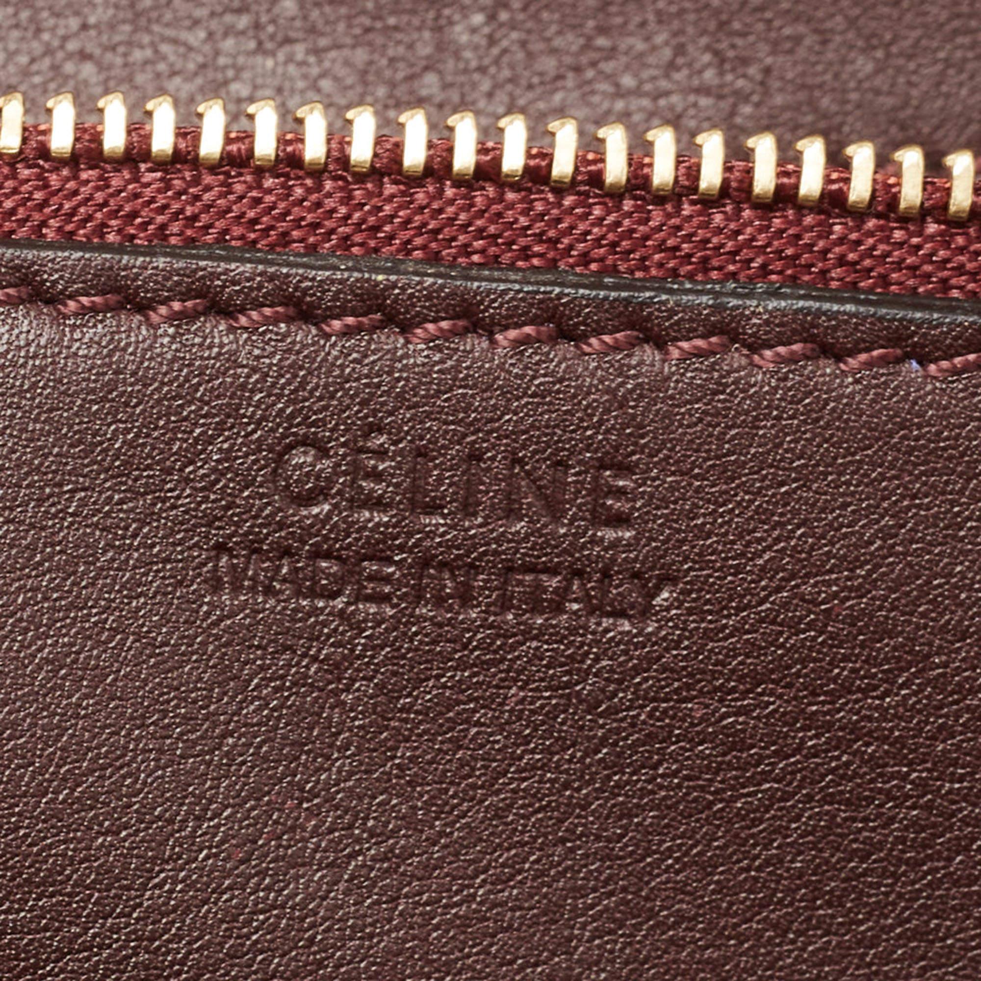 Celine Burgundy Leather Small Tie Tote 3