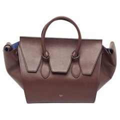 Celine Burgundy Leather Small Tie Tote