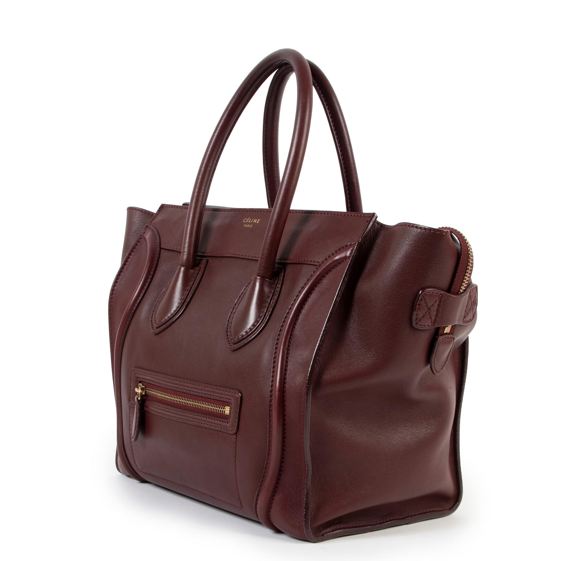 Celine Burgundy Mini Luggage Handbag at 1stDibs | celine bag burgundy ...