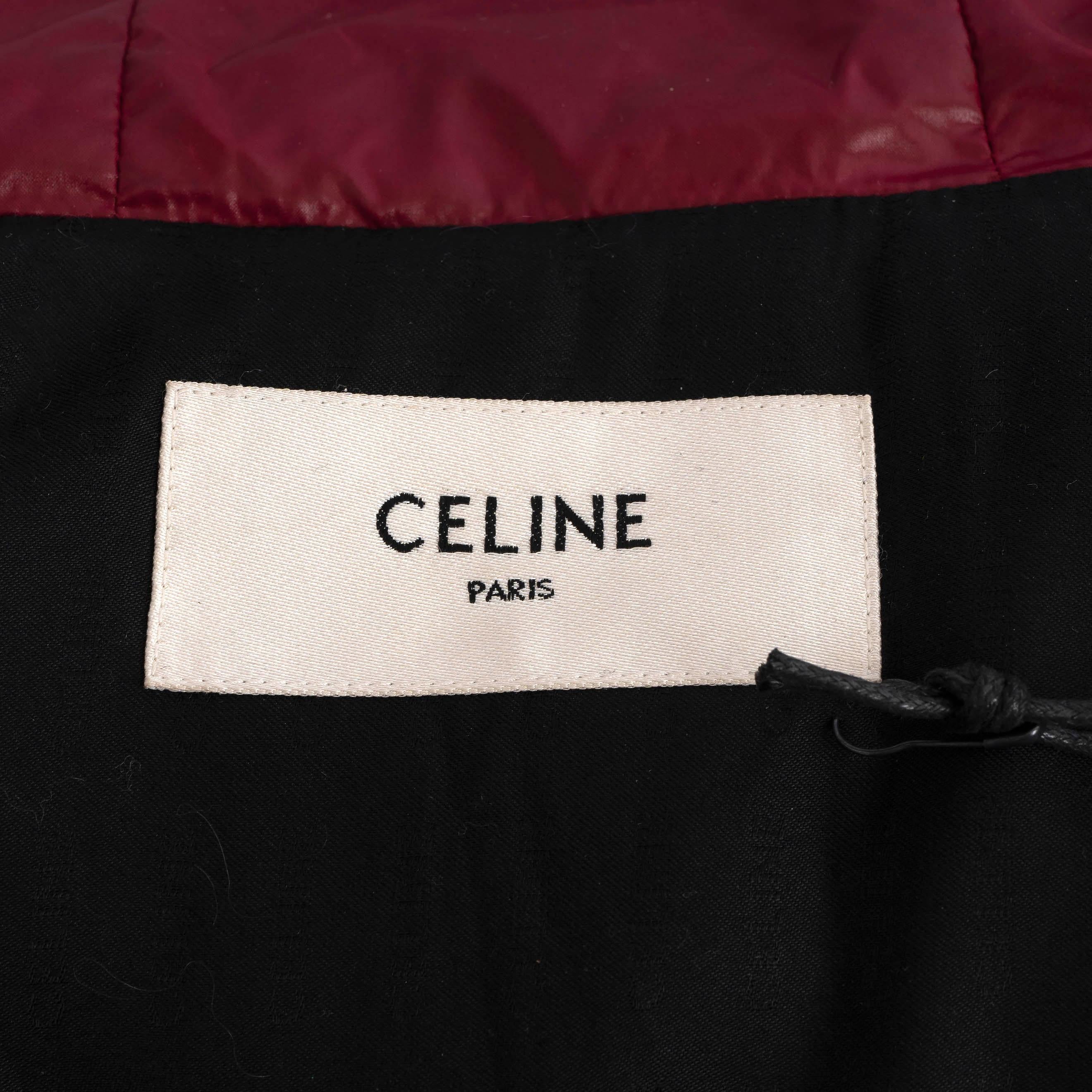 CELINE burgundy nylon 2022 CONVERTIBLE DOWN PUFFER Vest Jacket 36 XS 3