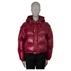CELINE burgundy nylon 2022 CONVERTIBLE DOWN PUFFER Vest Jacket 36 XS