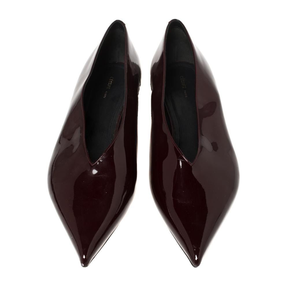 burgundy pointed flats