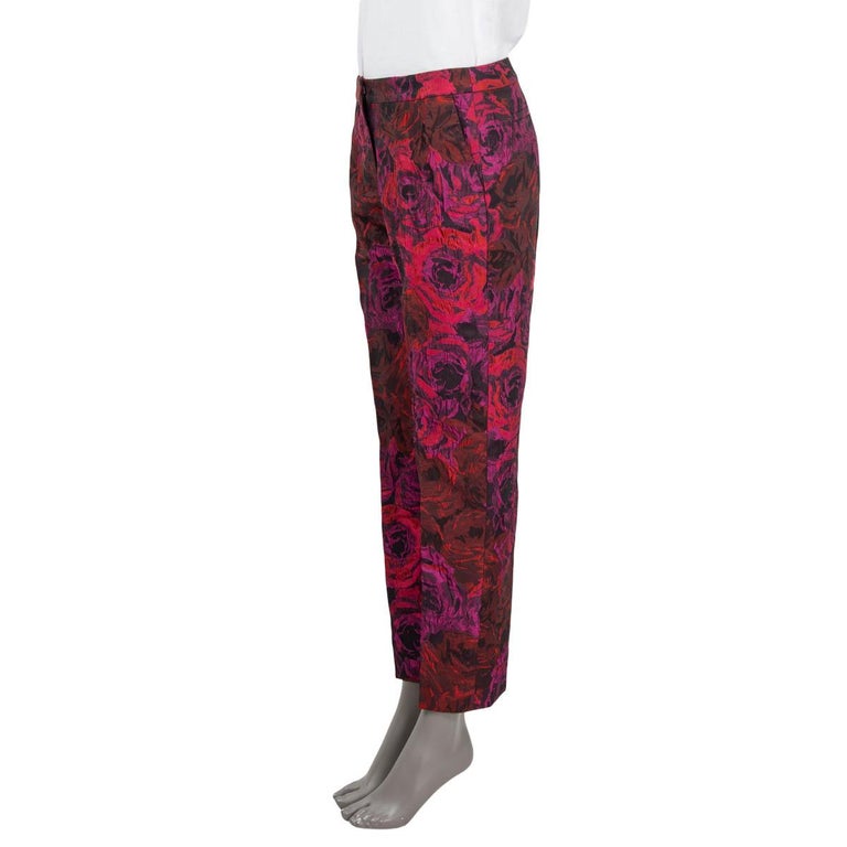 DRIES VAN NOTEN burgundy pink 2021 ROSE TAPERED CROPPED Pants 36 S For