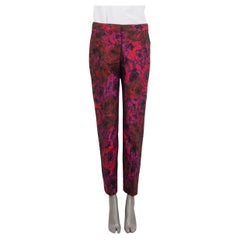 DRIES VAN NOTEN bordeaux rose 2021 ROSE TAPERED CROPPED Pantalon 36 S