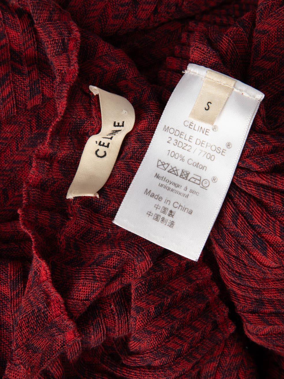 Women's Céline Burgundy Ribbed Knit Top Size S