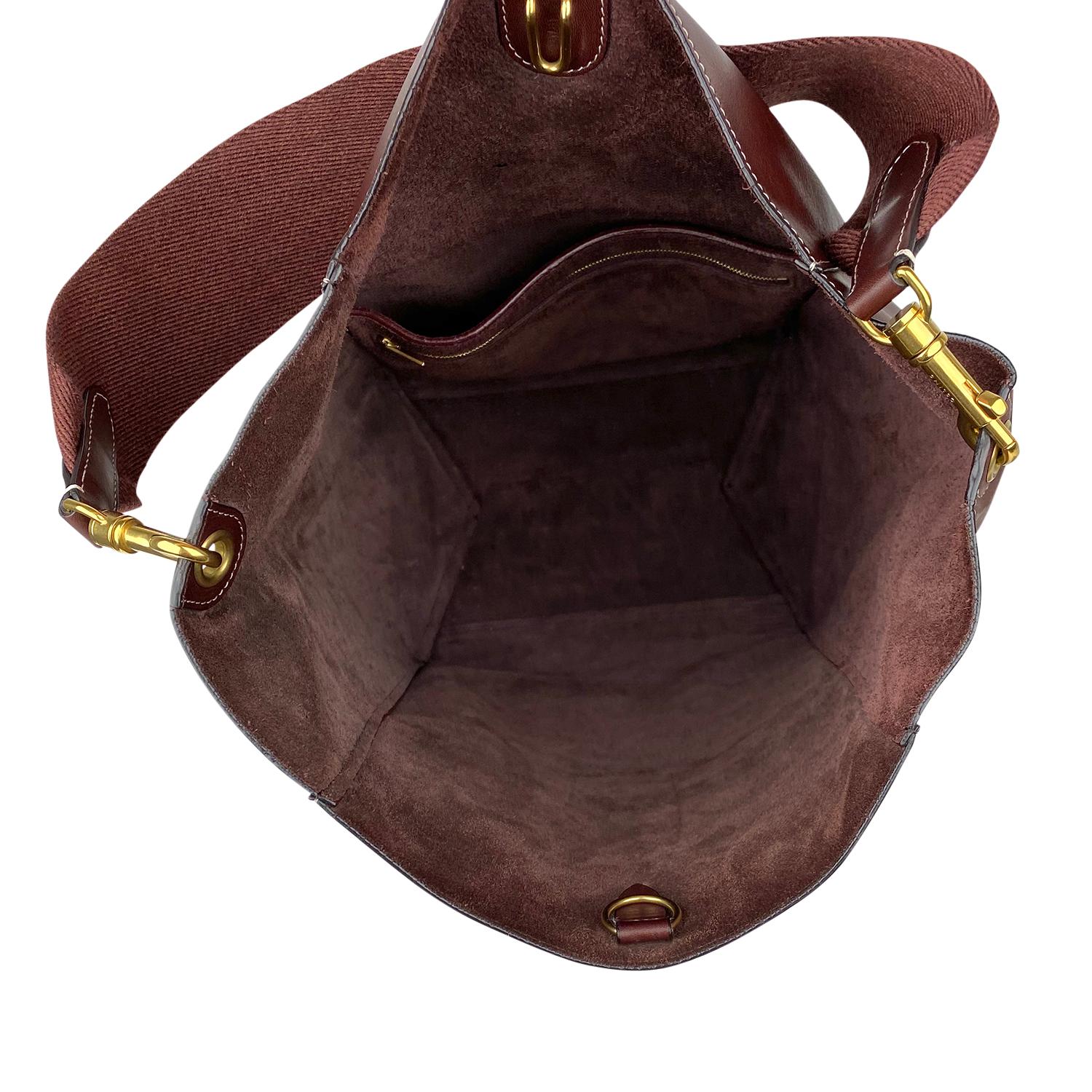 Céline Burgundy Seau Sangle Bag For Sale 4