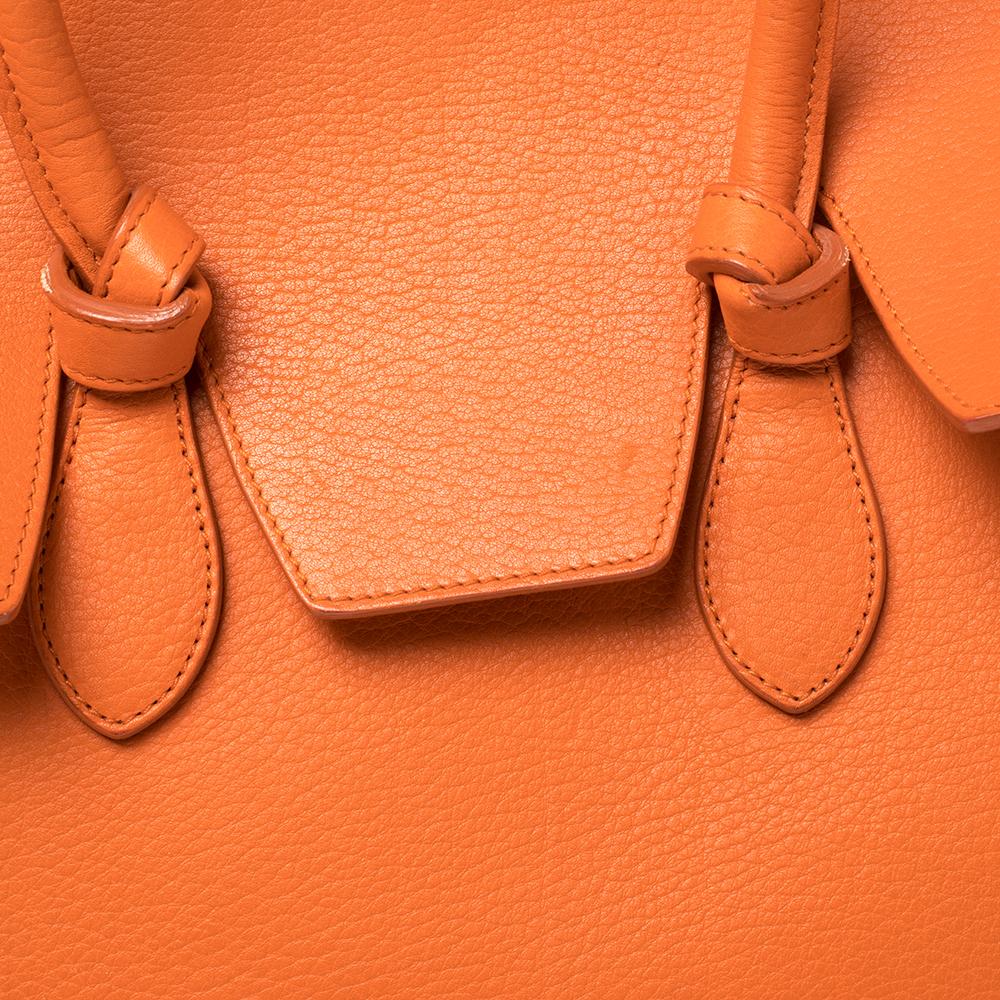 Celine Burnt Orange Leather Mini Tie Tote 4