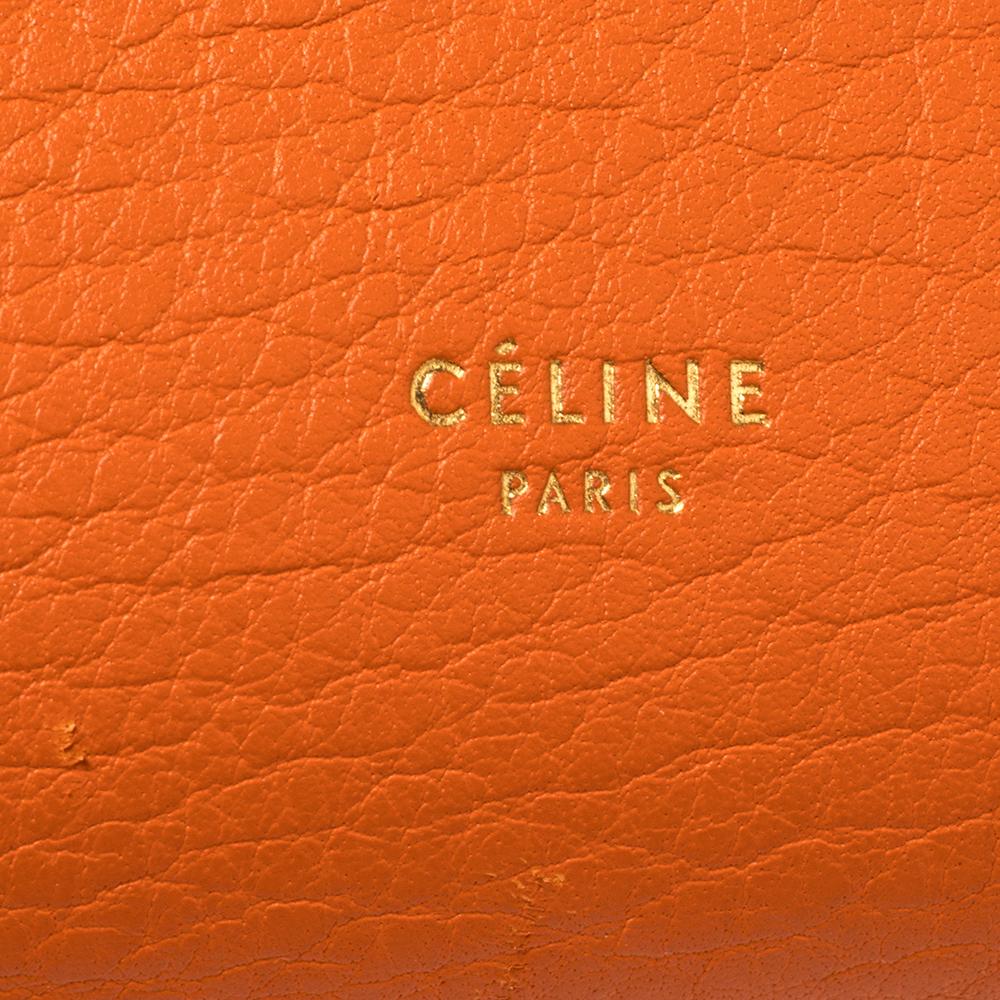 Celine Burnt Orange Leather Mini Tie Tote 1