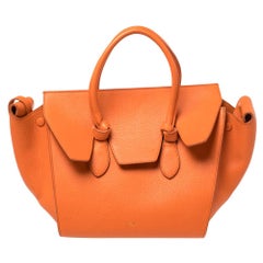 Celine Burnt Orange Leather Mini Tie Tote