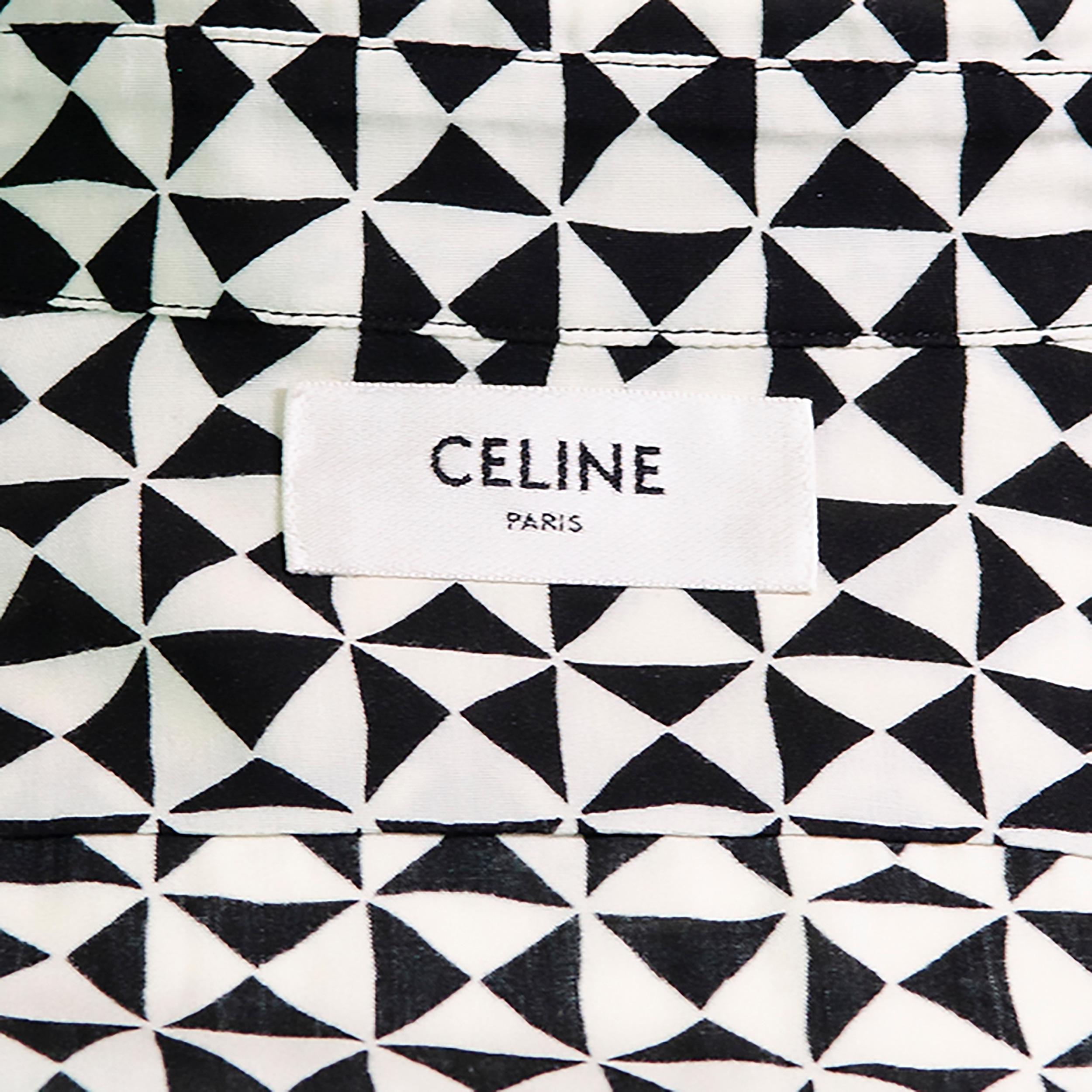 Men's CELINE BY HEDI SLIMANE 70's Inspired Monochrome Shirt For Sale