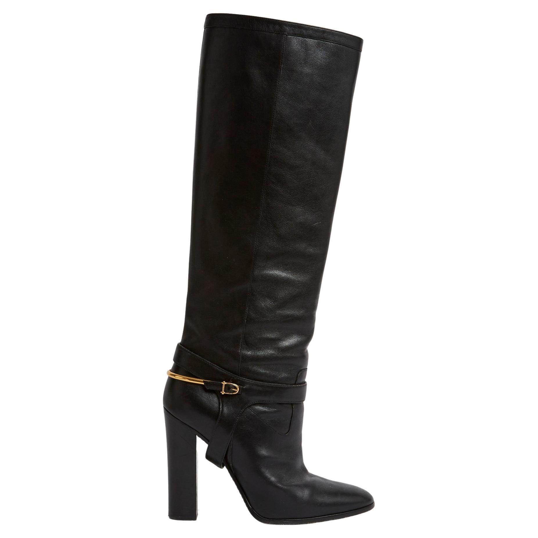 Celine by Hedi Slimane Bottes EU40 Black Leather Jumping Boots US9 Céline For Sale